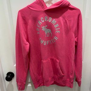 Abercrombie Kids Pink Hoodie With Glitter Logo